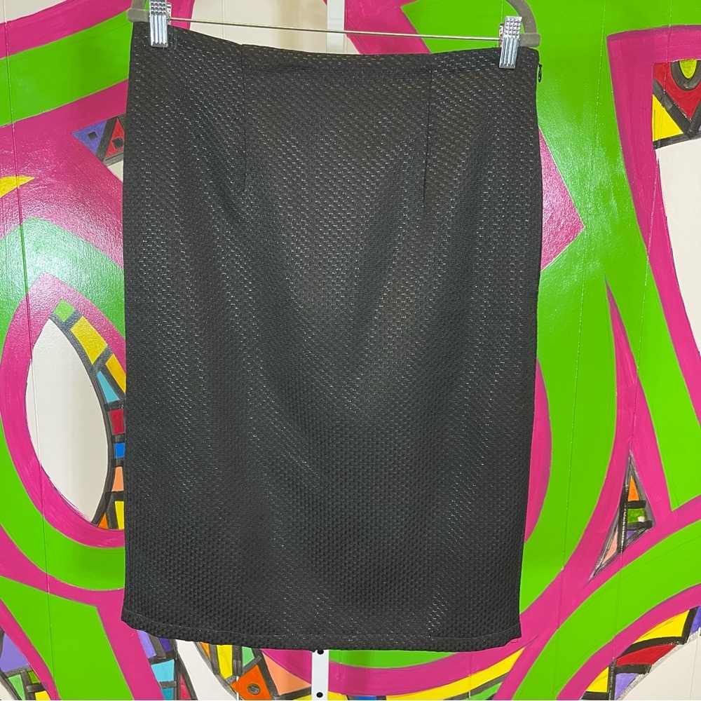 Worthington Black Textured Pencil Skirt